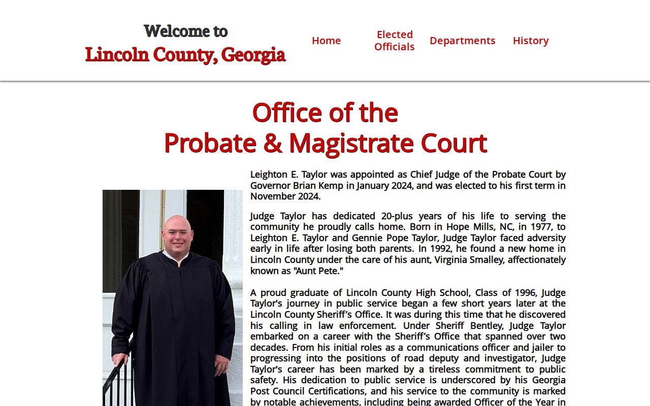 Lincoln County warrant records Probate and Magistrate Court contact