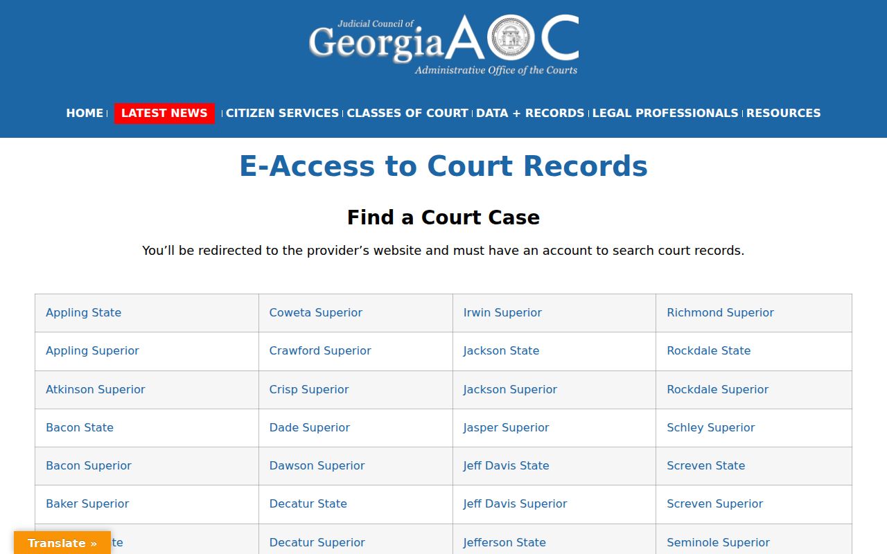 Lincoln County warrant lookup Georgia eAccess gateway