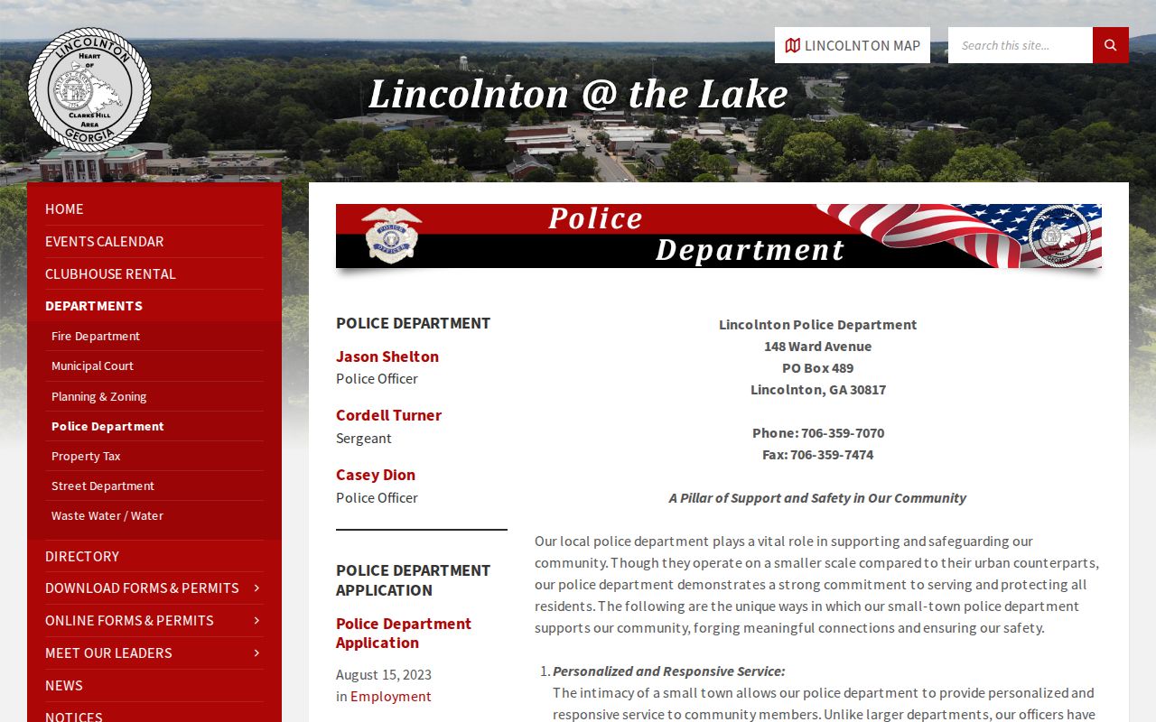 Lincolnton warrant records police department contact